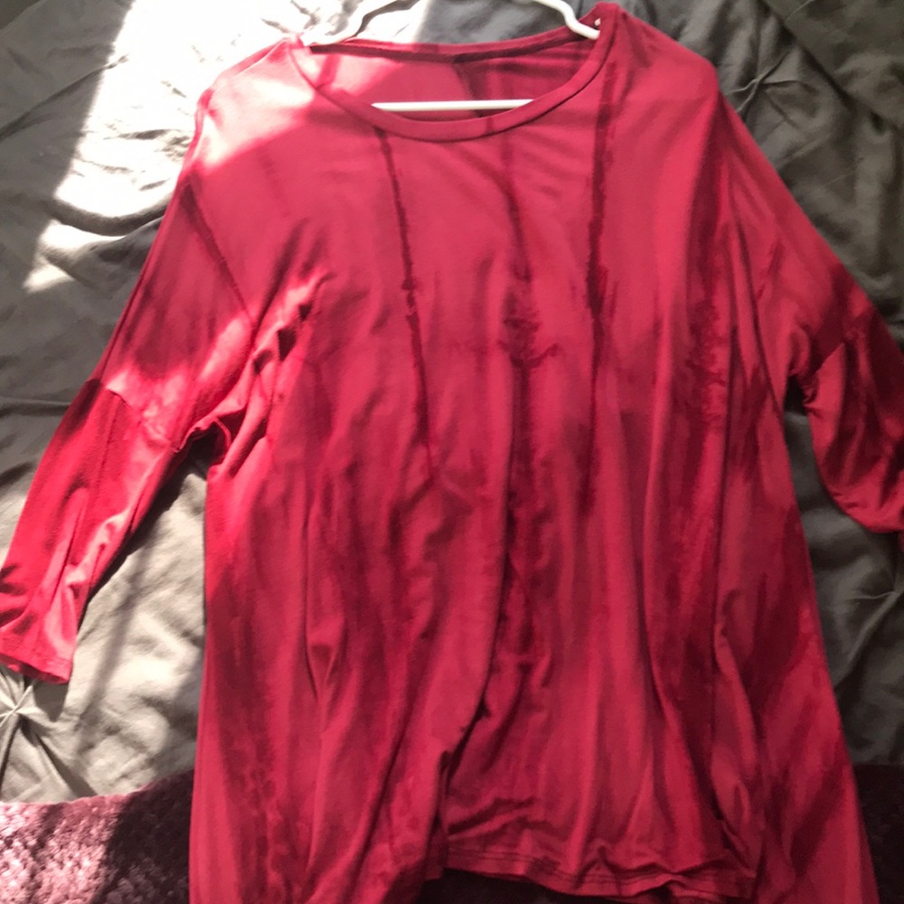 Red 3/4 sleeve T-shirt dress